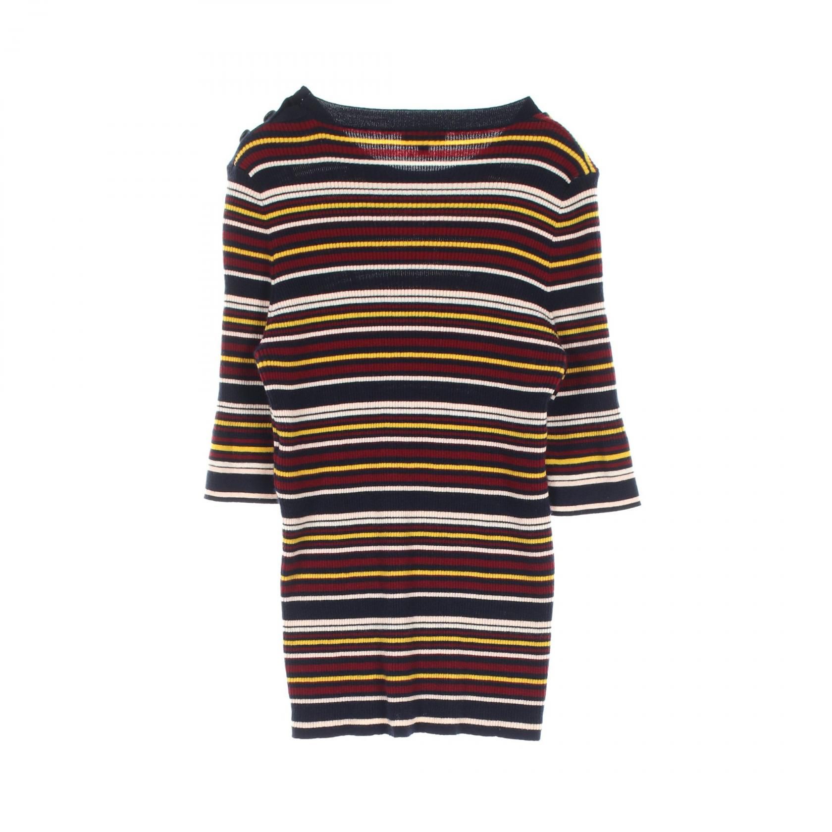 Chanel Navy Multicolor Coco Mark Button Knit Cashmere Silk P 59821k 07816