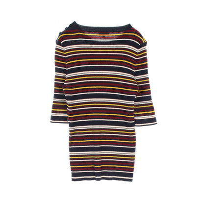 Chanel Navy Multicolor Coco Mark Button Knit Cashmere Silk P 59821k 07816