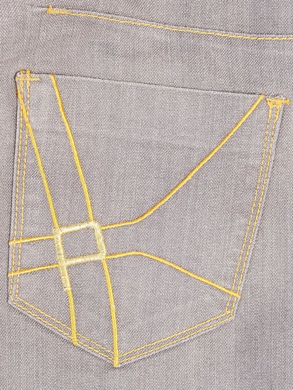 Excellent Pinko Gray Cotton Jeans Size S with Unique Pocket Design