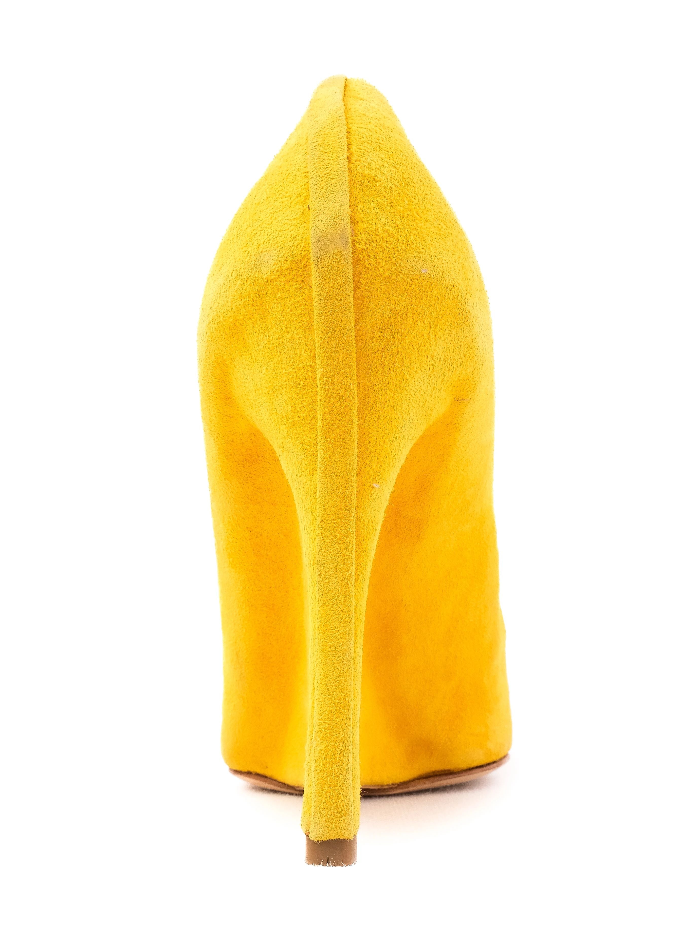 Perfect Neil Barrett Yellow Genuine Suede Wedge-Heeled Shoes Size 38