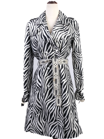 Class Roberto Cavalli Zebra-Patterned Coat Size M Excellent Condition