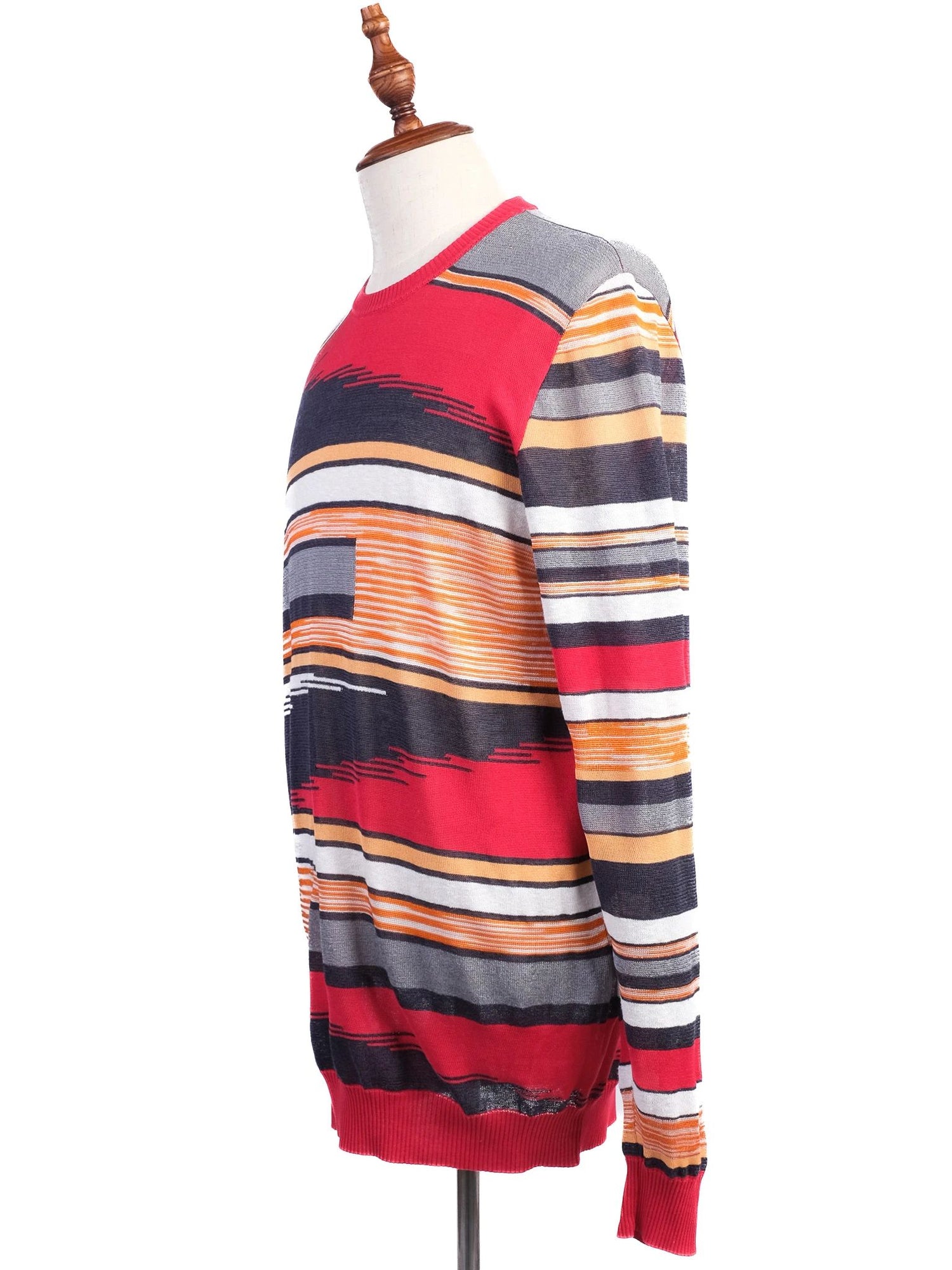 Excellent Missoni Geometric Striped Sweater XL Viscose Men Combined Colors