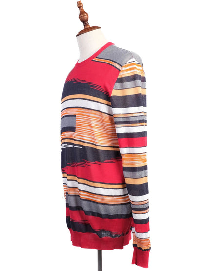 Excellent Missoni Geometric Striped Sweater XL Viscose Men Combined Colors