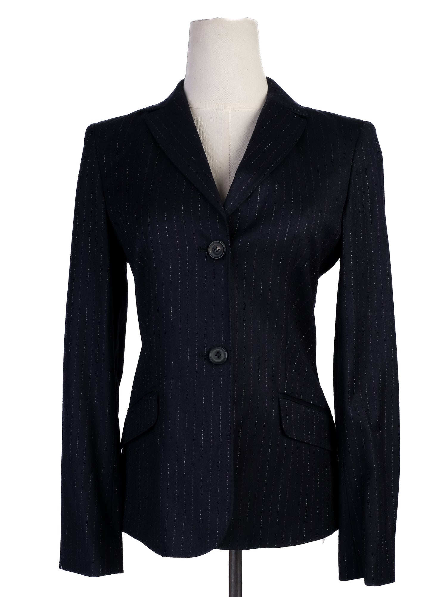 NEW Black Wool of Lana WomenÕs Blazer Size S - Pinstripe Design