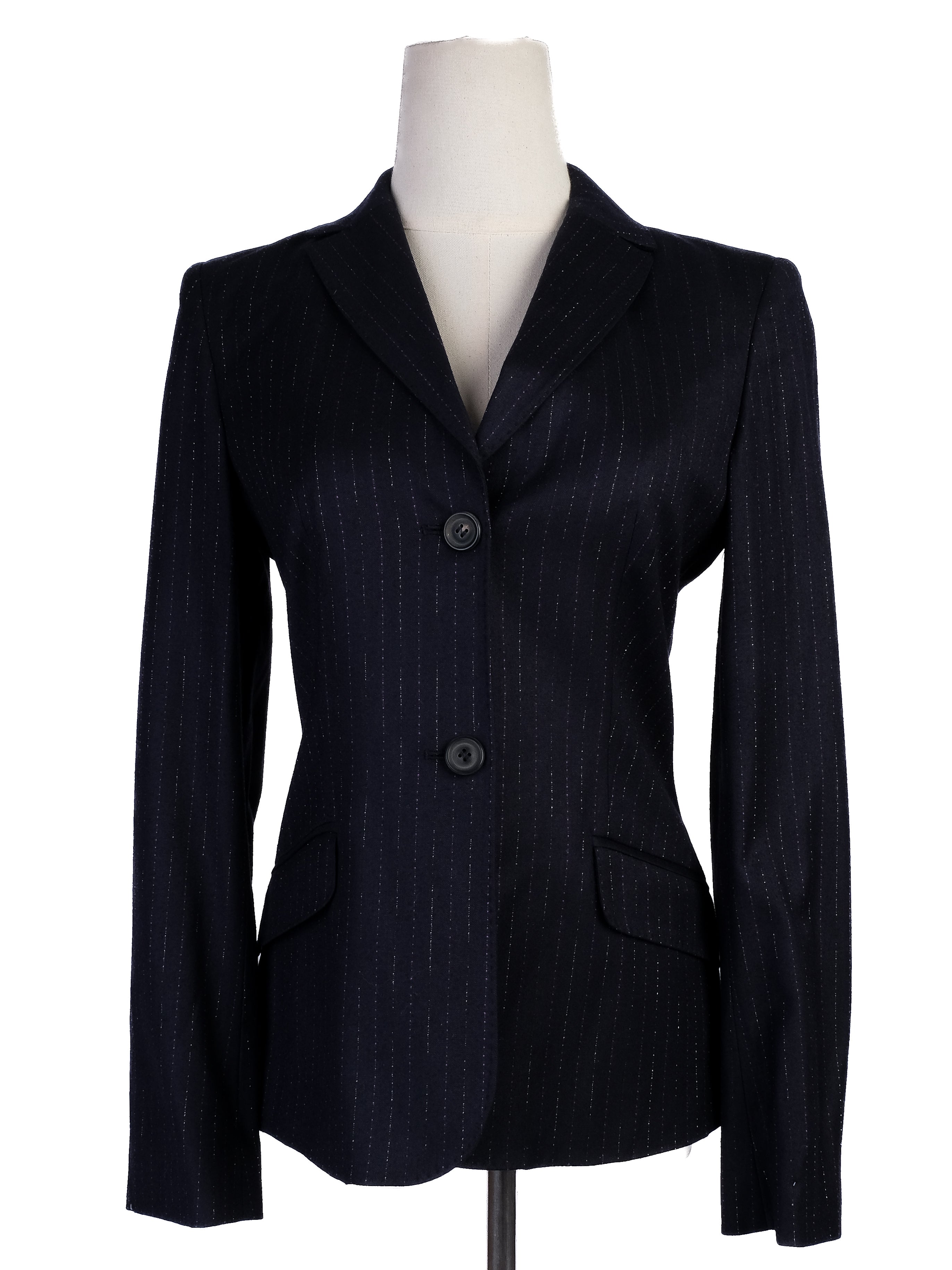 NEW Black Wool of Lana WomenÕs Blazer Size S - Pinstripe Design