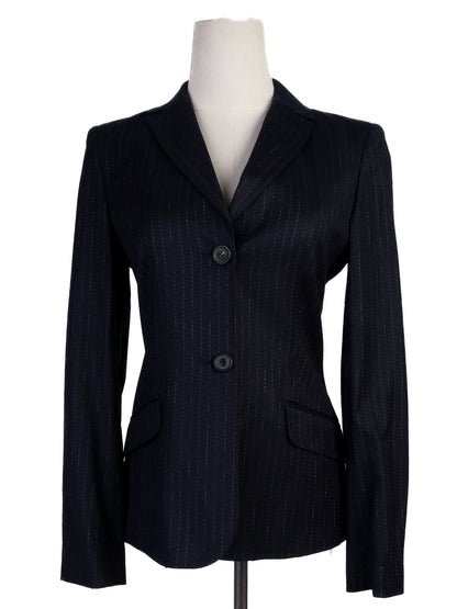 NEW Black Wool of Lana WomenÕs Blazer Size S - Pinstripe Design