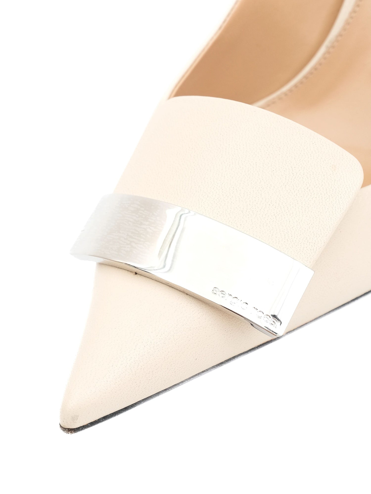 Sergio Rossi Orange Leather High-Heeled Pumps Size 39 Excellent