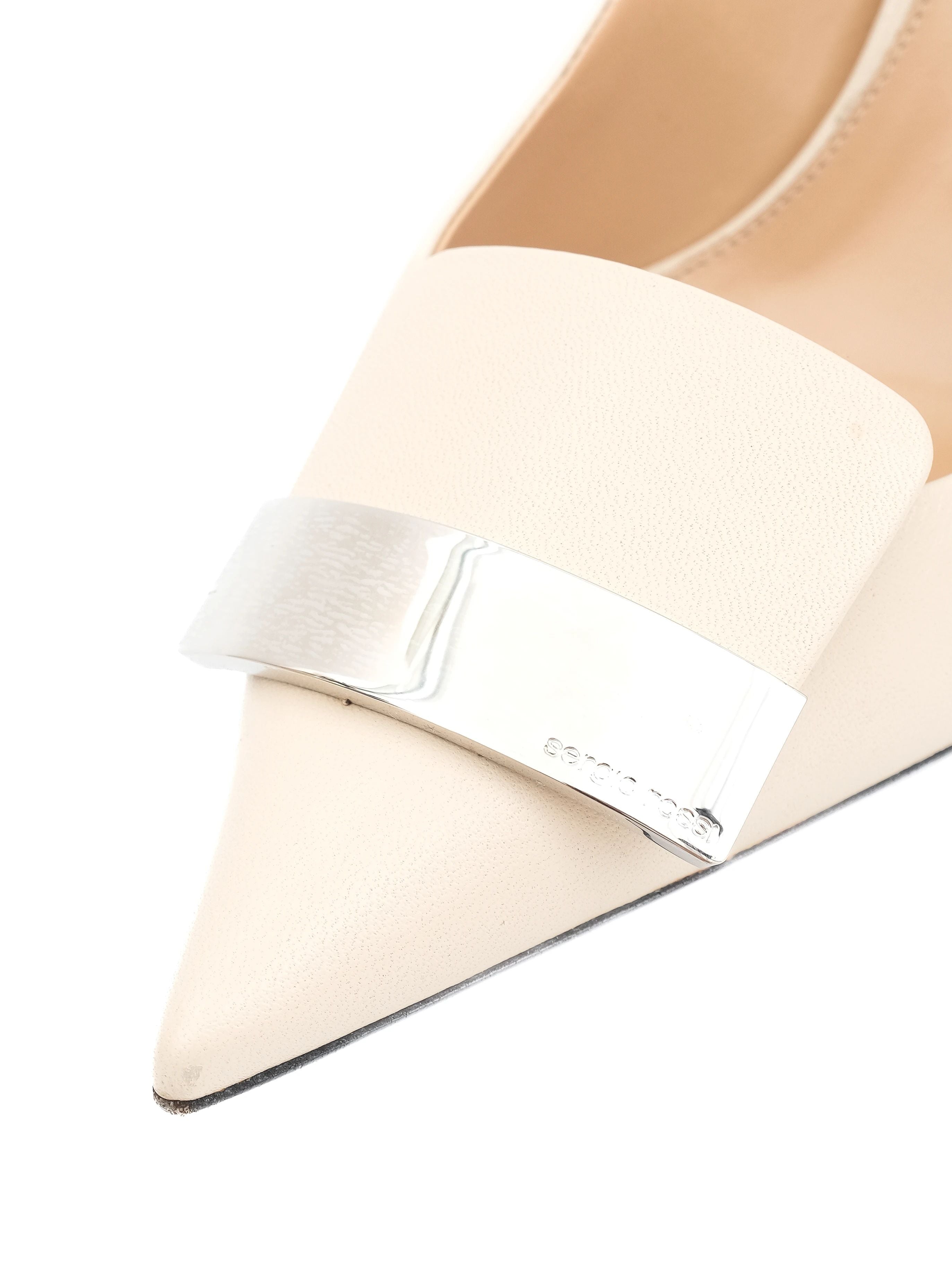 Sergio Rossi Orange Leather High-Heeled Pumps Size 39 Excellent