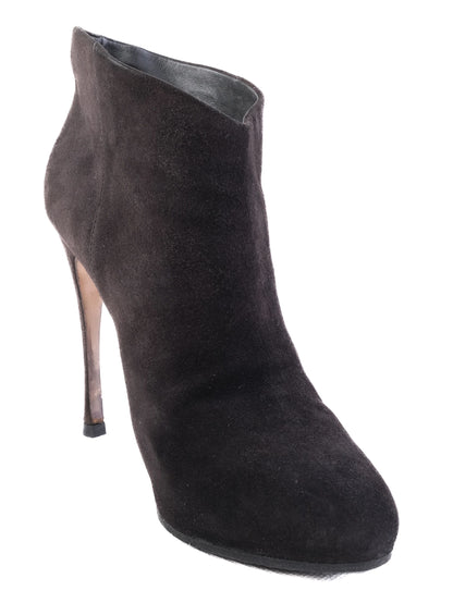 GIANVITO ROSSI Black Leather High-Heeled Ankle Boot Size 38 Excellent