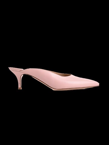 Excellent Gianvito Rossi Pink Leather Heeled Mules Size 35