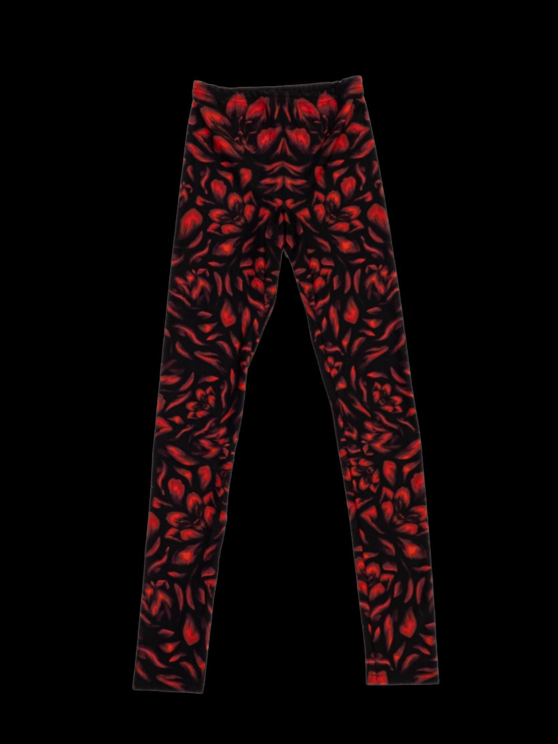 Excellent Alexander McQueen Floral Leggings Black Red Size S