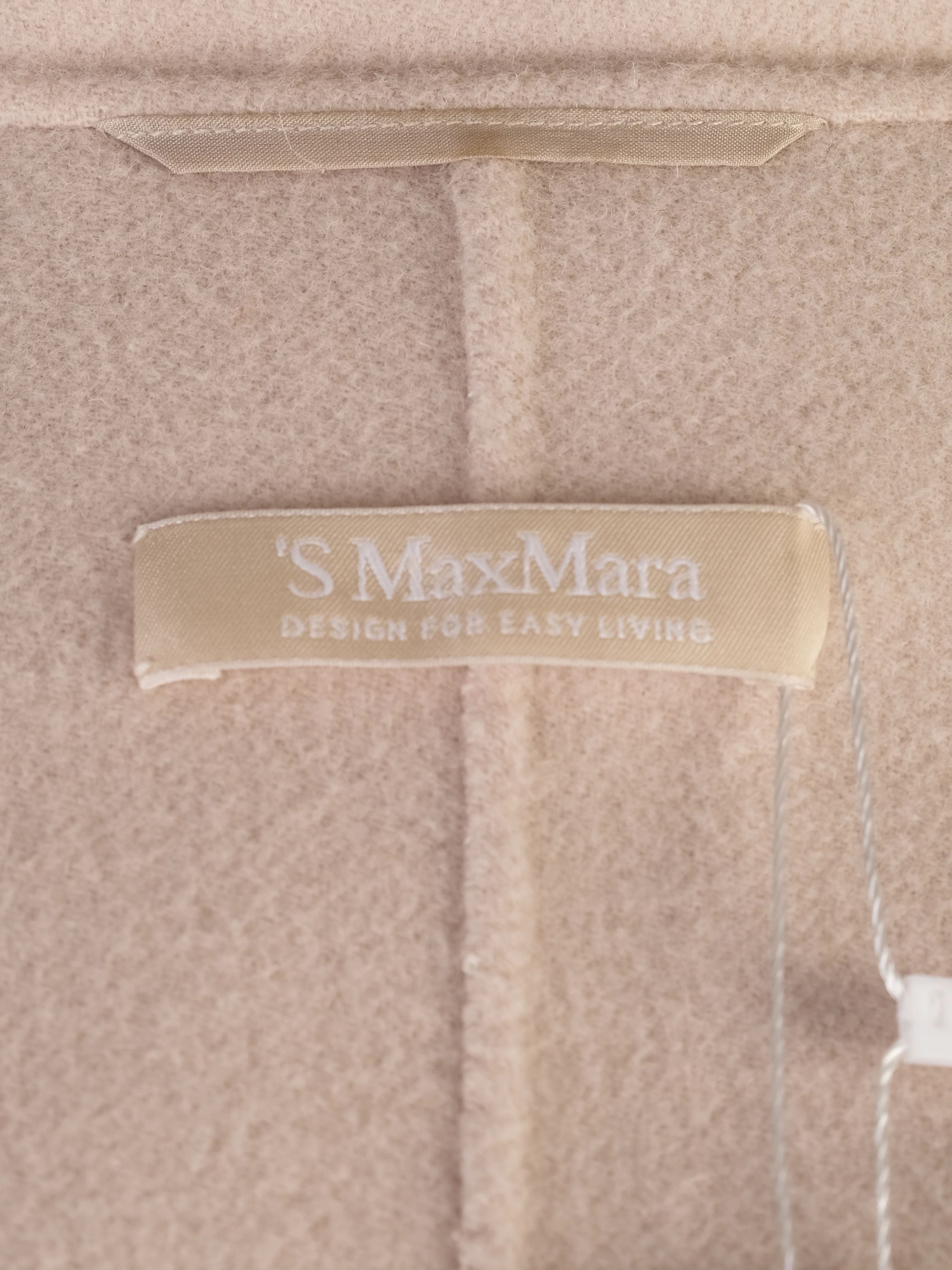 Excellent Max Mara Gray Wool Double-Breasted Coat Size S