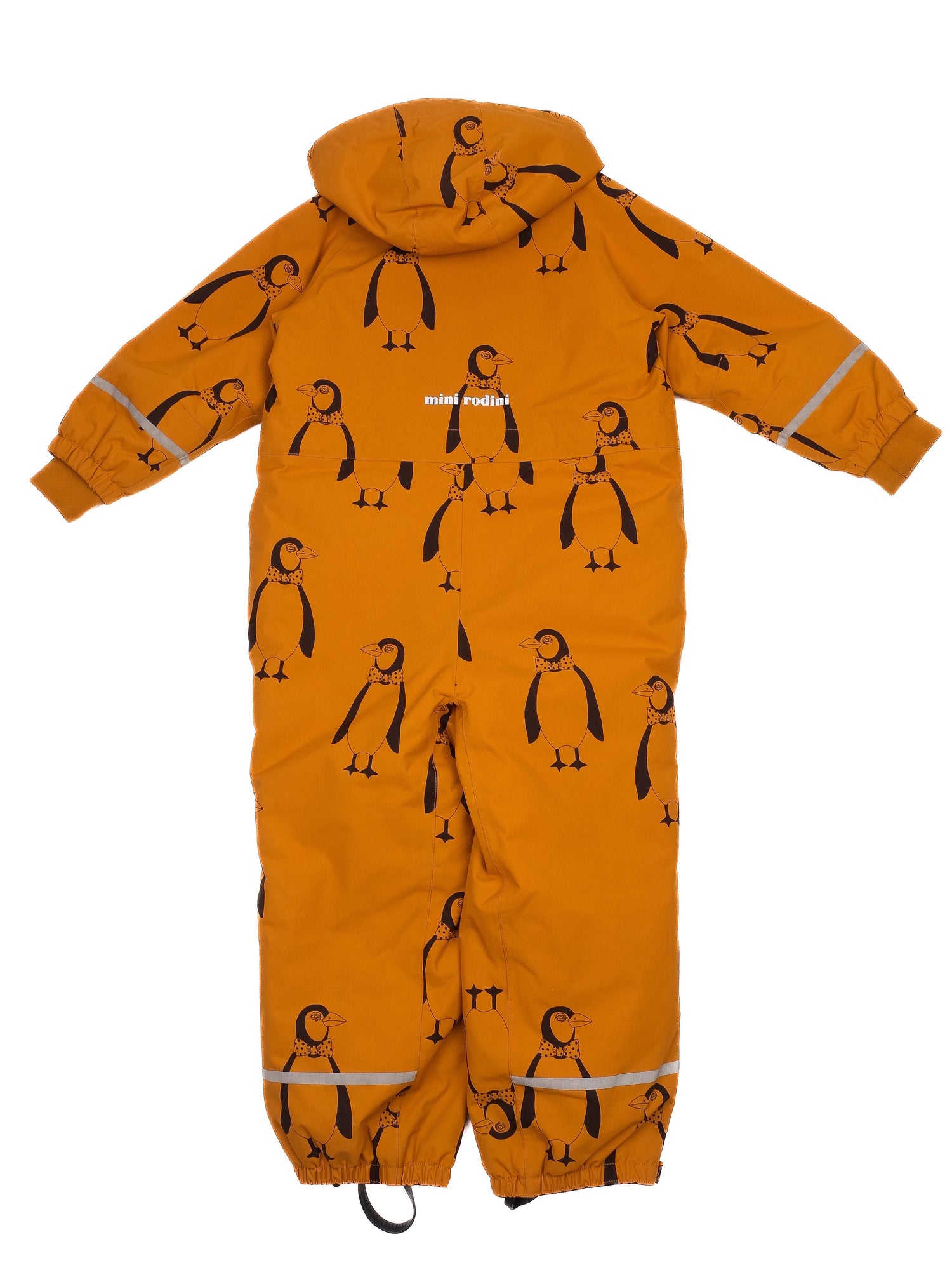Excellent Mini Rodini Orange Penguins Kids Snowsuit with Hood