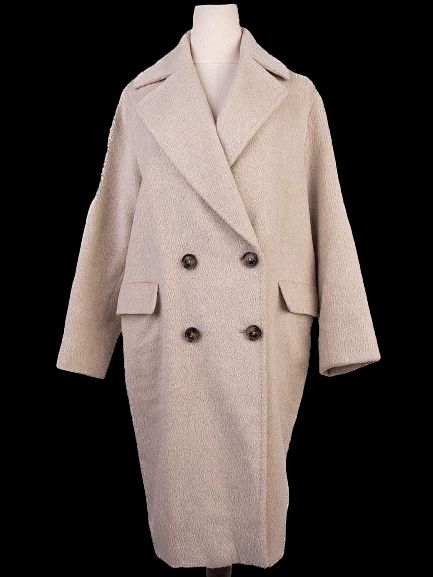 Excellent Gerard Darel WomenÕs White Wool Overcoat, Size S