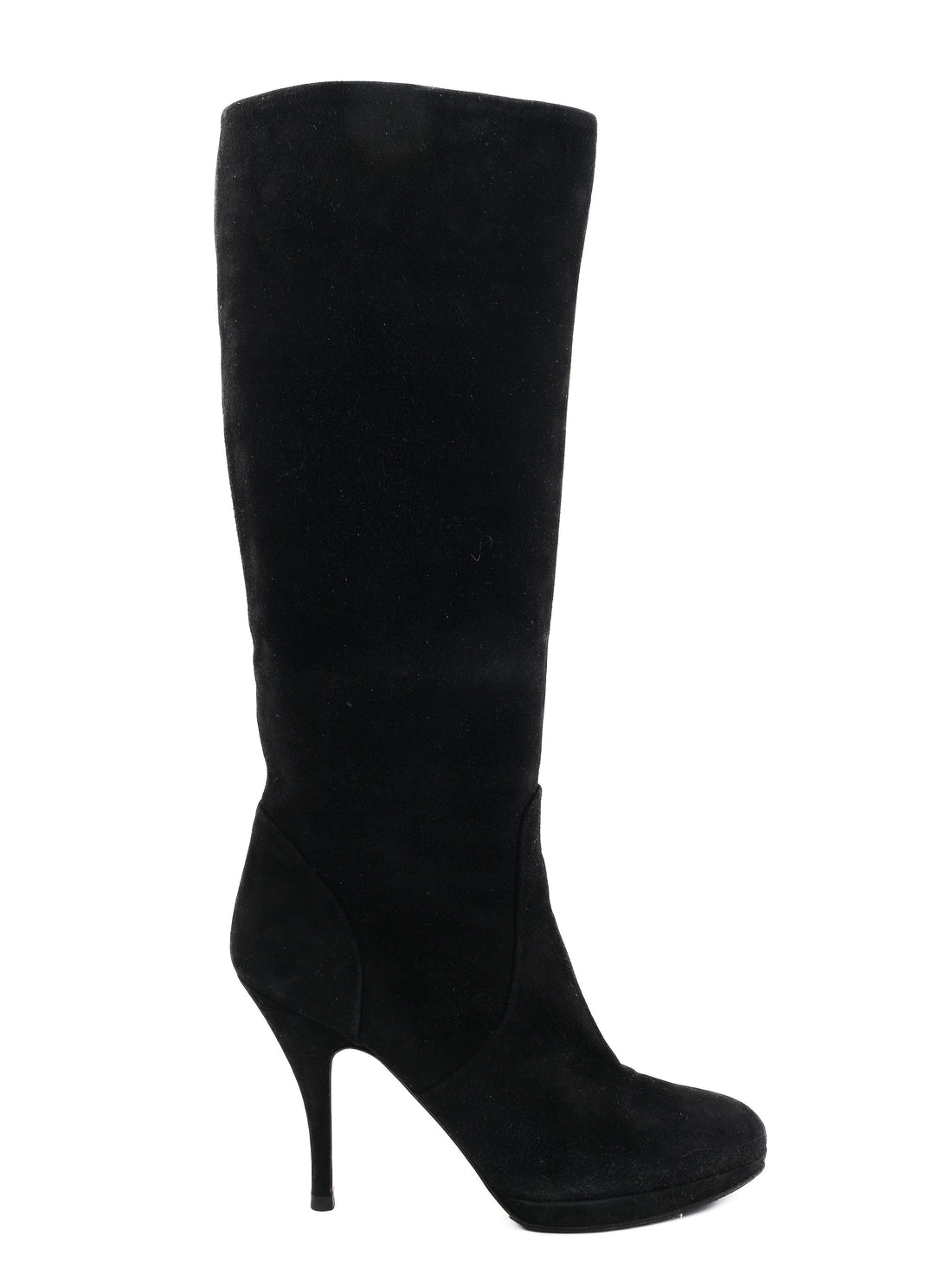 Good Salvatore Ferragamo Black Leather Knee-High Stiletto Boots Size 38.5