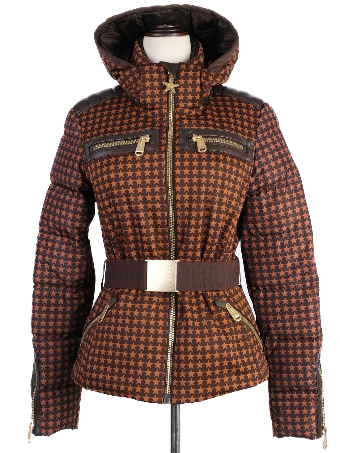 Perfect Goldbergh Brown Padded Jacket with Star Pattern Size M