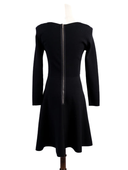 Excellent BCBGMaxazria Black Viscose Dress Size S Long Sleeve