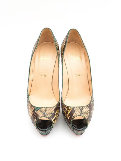 Christian Louboutin Peep Toe High-Heels Genuine Leather Size 39.5