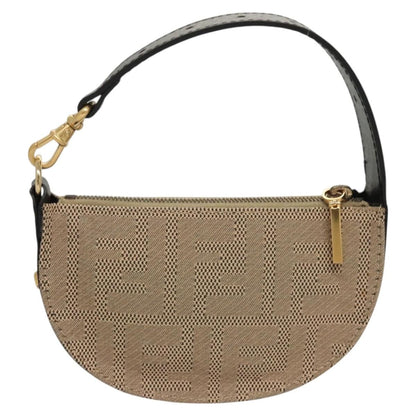 Fendi Zucca Canvas Accessory Pouch Beige Gold Auth