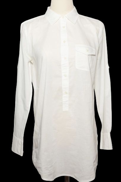 Good J. Crew White Cotton Long Sleeve Button-Up Shirt Women