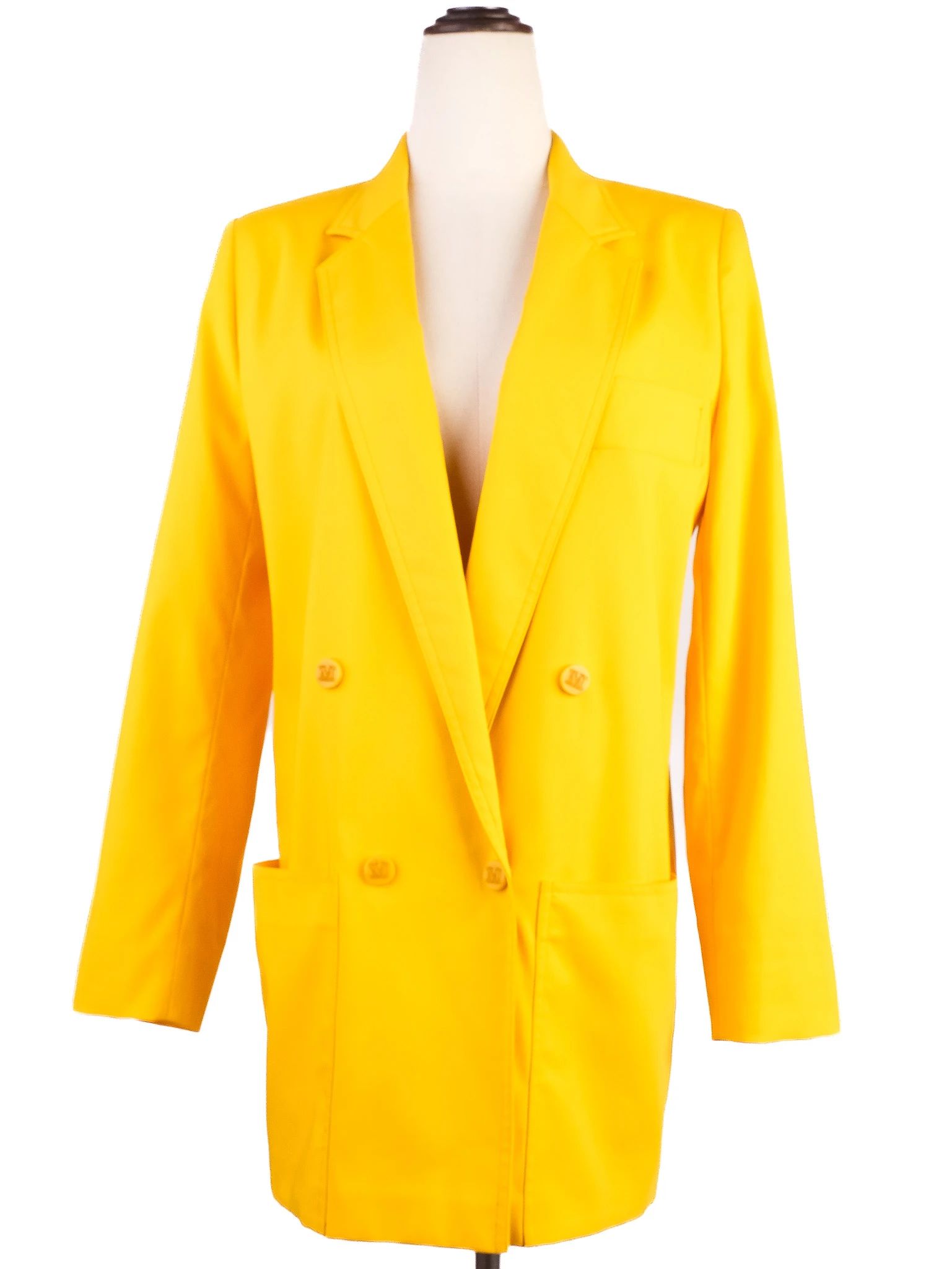 Excellent Max Mara Yellow Cotton Blazer Size M Made in Italy