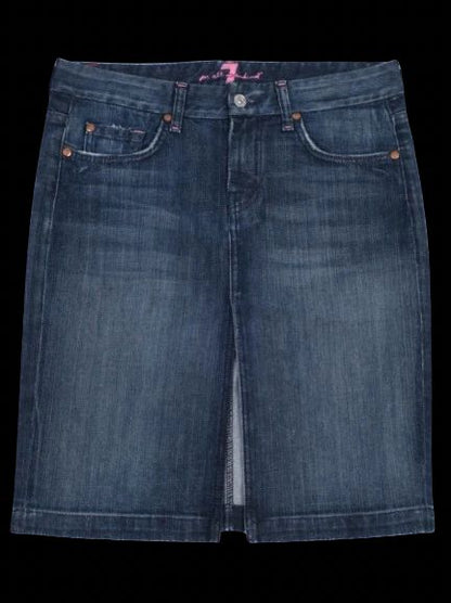 Excellent 7 For All Mankind Denim Skirt Blue Size M