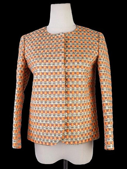 Excellent Red Valentino Geometric Jacket Orange Beige Size S
