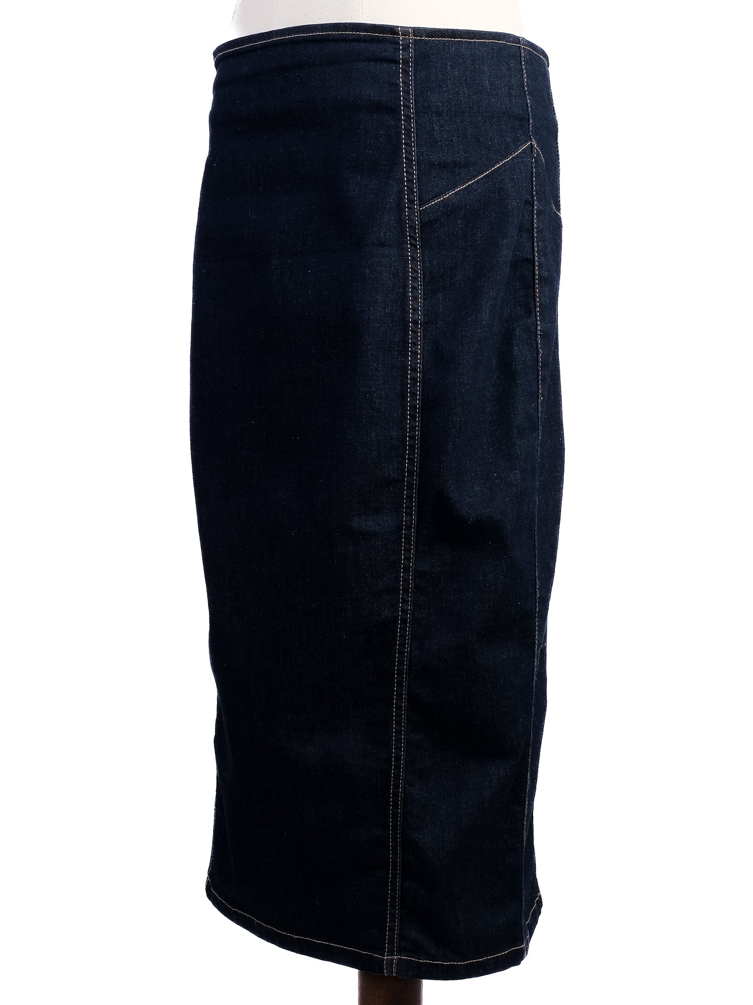 Excellent Marina Rinaldi Blue Denim Midi Skirt Cotton Size 8