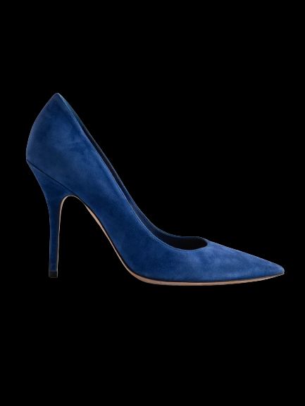Excellent Dior Blue Genuine Suede High-Heeled Shoes Size N/A