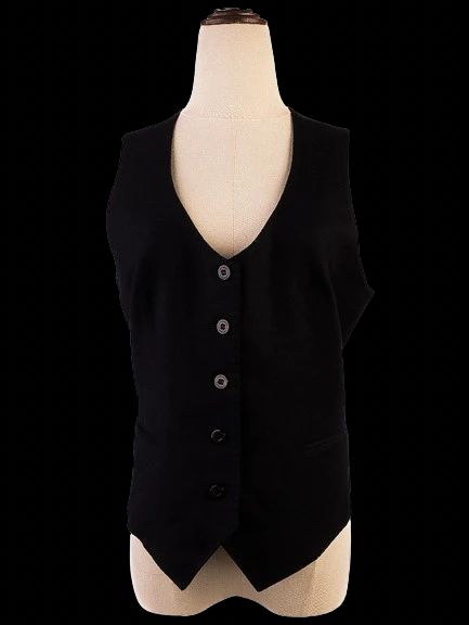 Excellent J.Lindeberg Blue Wool Button-Up Vest with Buckle