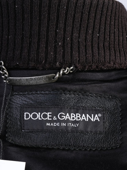 Excellent Dolce Gabbana Black Wool Bomber Jacket for Men