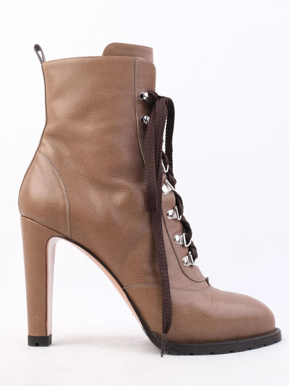 Excellent Gianvito Rossi Gray Leather Ankle Boots Size 38