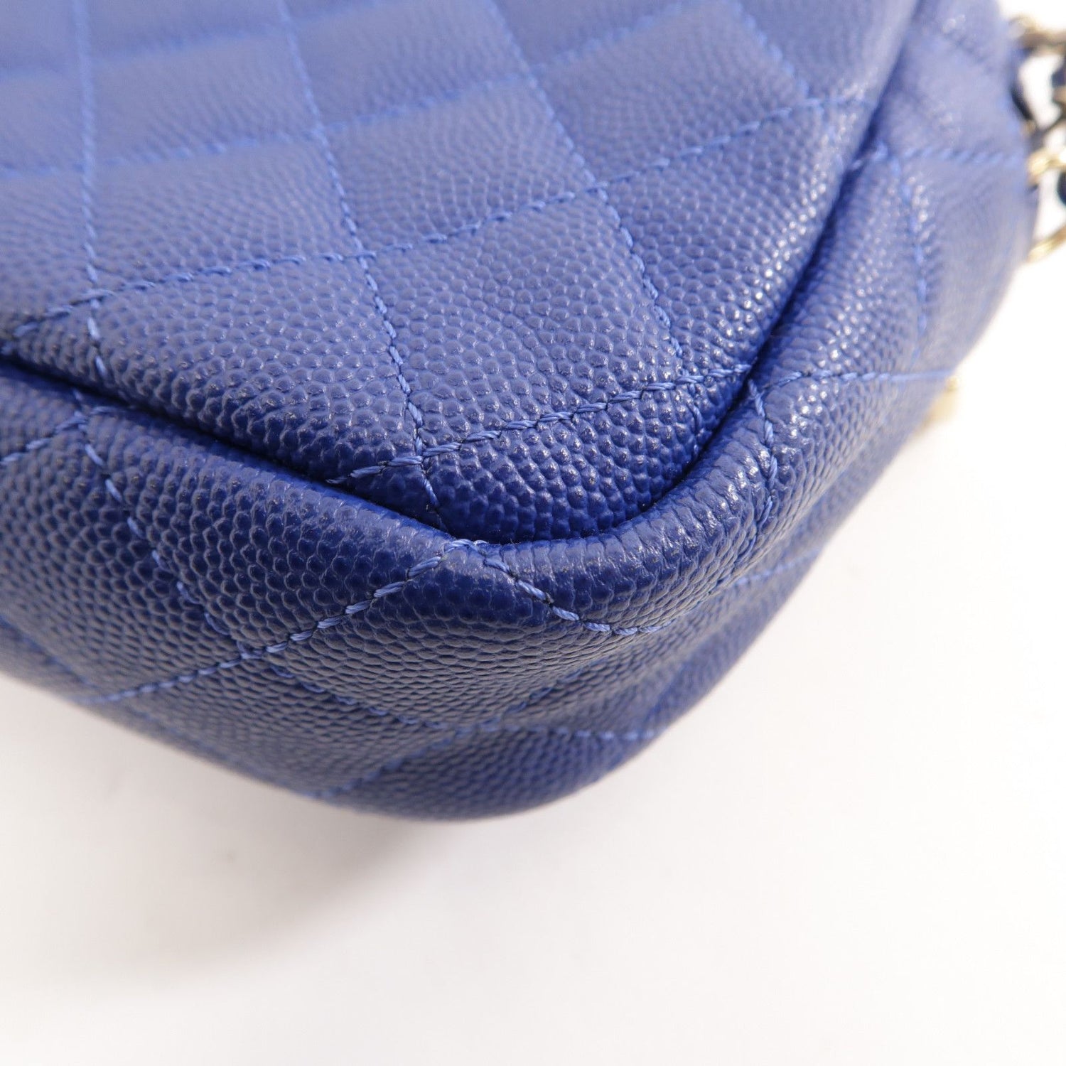 Chanel Caviar Quilted CC Day Camera Case Blue