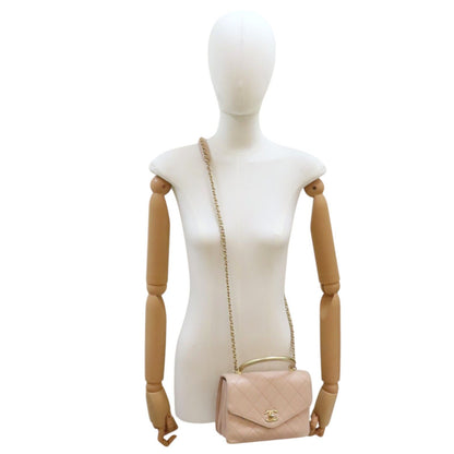 Chanel Matelasse Shoulder Handbag Calfskin Pink (no Card)