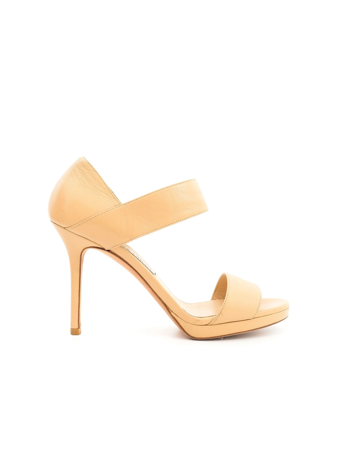 Jimmy Choo Orange Leather High-Heeled Sandals Size 38.5