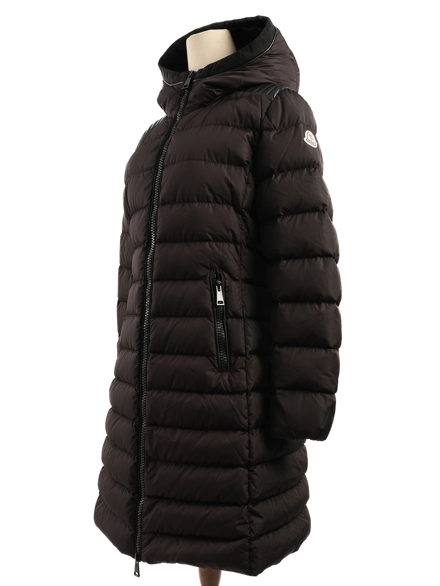 Perfect Moncler Blue Hooded Puffer Coat Nylon Women