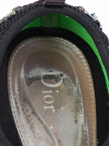 Good Condition Dior Black Fabric Embellished Sneakers Size 36