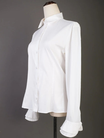 Excellent Emporio Armani White Cotton Button-Up Shirt for Women