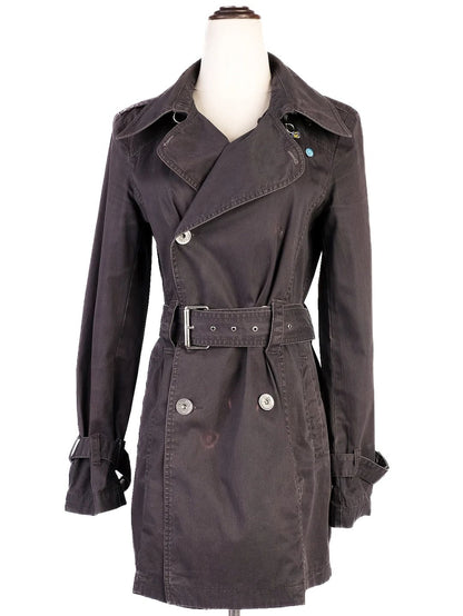 Excellent Diesel Gray Cotton Trench Coat for Women