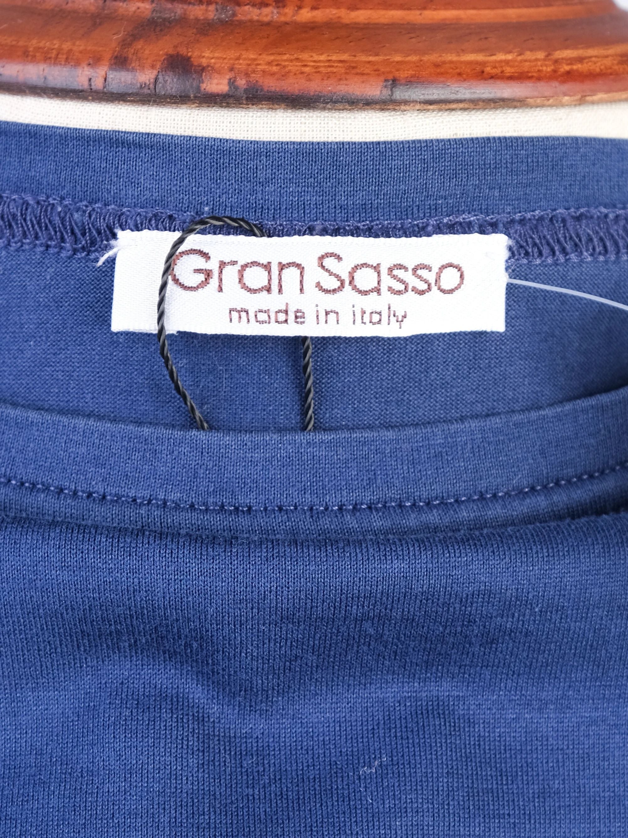 Excellent Gran Sasso Blue Cotton T-Shirt Size XL Men Made in Italy