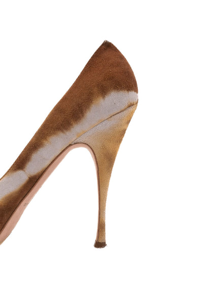 Excellent Brian Atwood Orange Suede High-Heeled Pumps Size 41