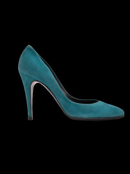 Good Pierre Hardy Green Genuine Suede Stiletto Heels Size 38.5