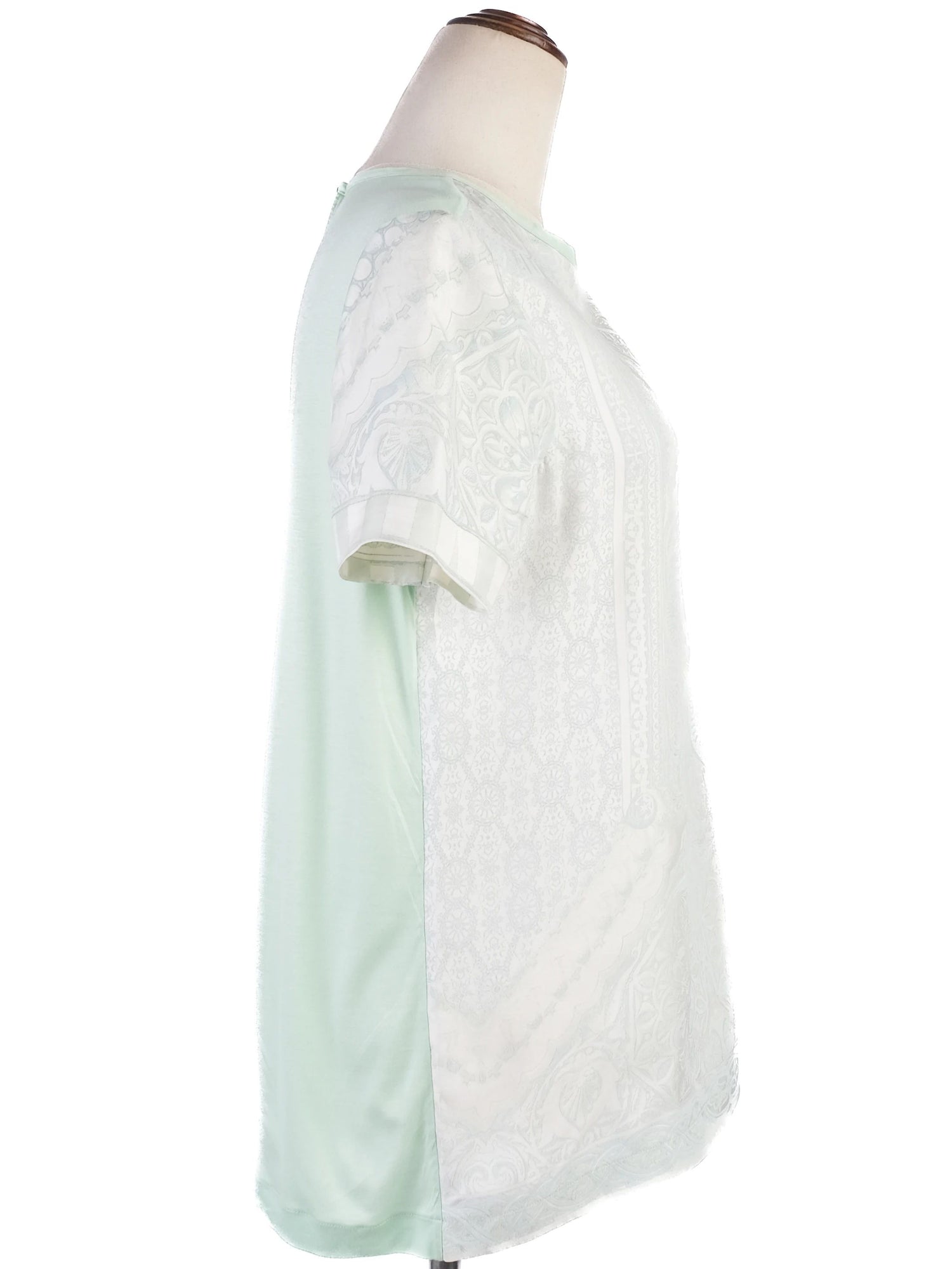 Excellent Roberto Cavalli Green Silk Shirt Size M Women