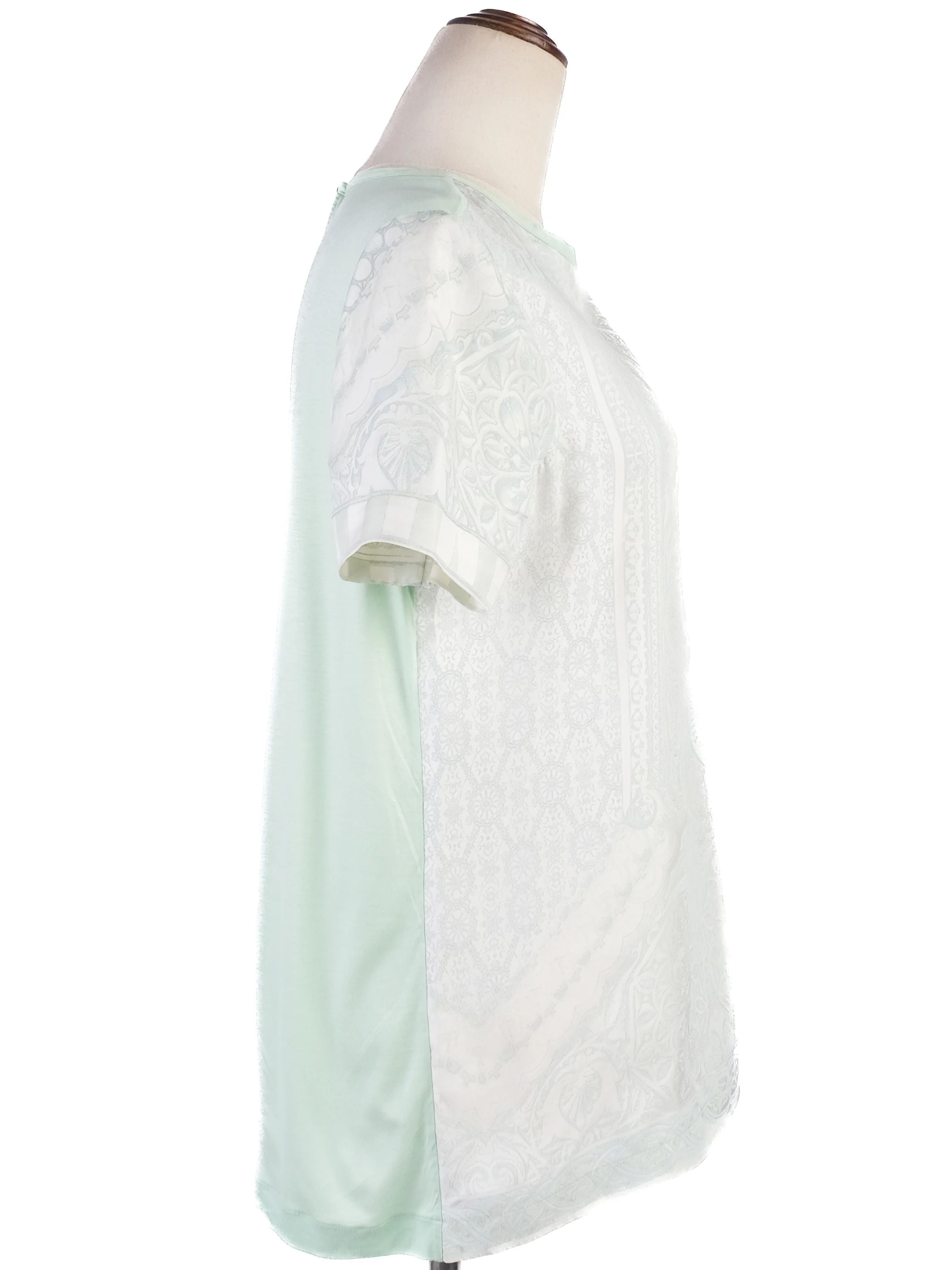 Excellent Roberto Cavalli Green Silk Shirt Size M Women