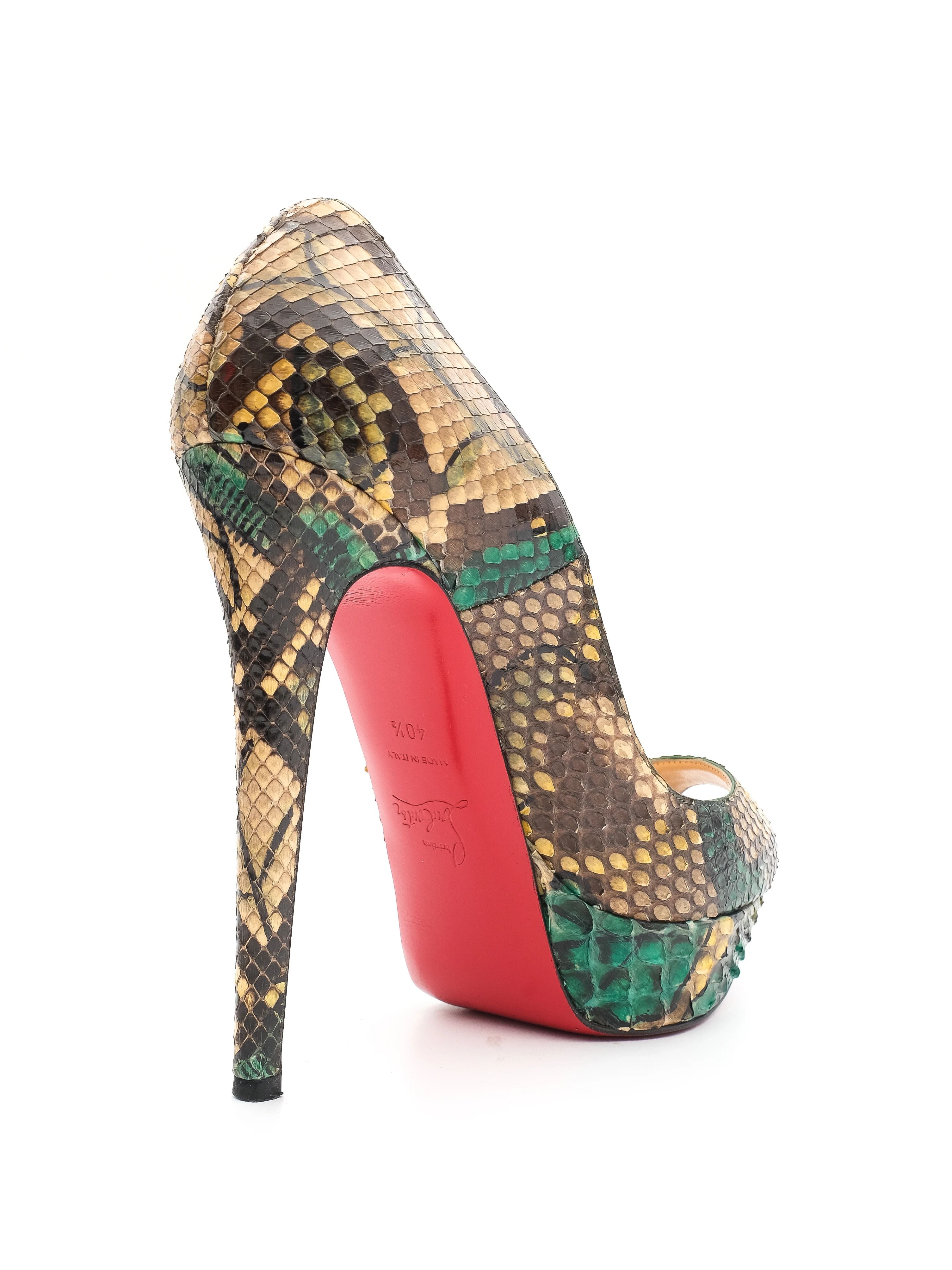 Christian Louboutin Peep Toe High-Heels Genuine Leather Size 39.5