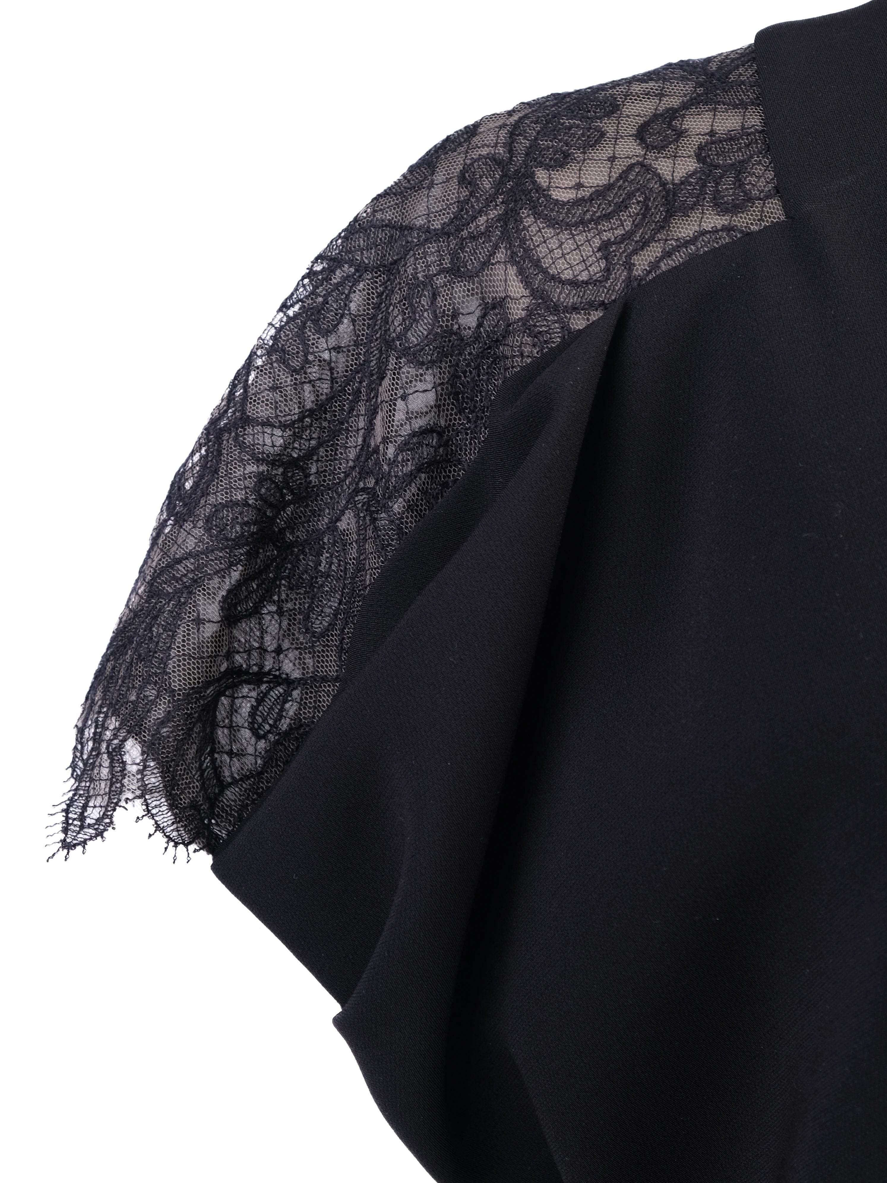 Max Mara Pianoforte Black Lace Long Dress Size L Excellent Condition