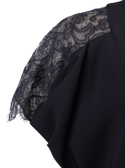 Max Mara Pianoforte Black Lace Long Dress Size L Excellent Condition