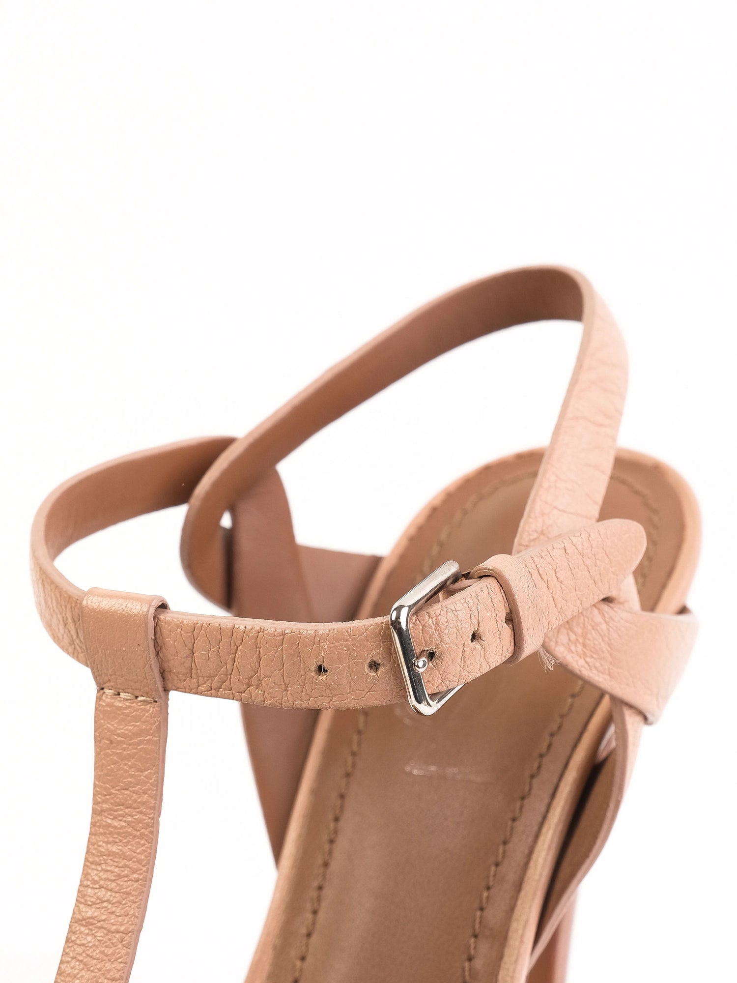 Excellent Yves Saint Laurent Orange Leather Platform Sandals Size 37