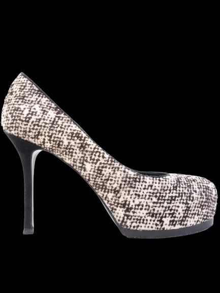 Excellent Yves Saint Laurent Black &amp; White High-Heeled Shoes Size 39