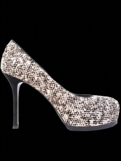 Excellent Yves Saint Laurent Black &amp; White High-Heeled Shoes Size 39